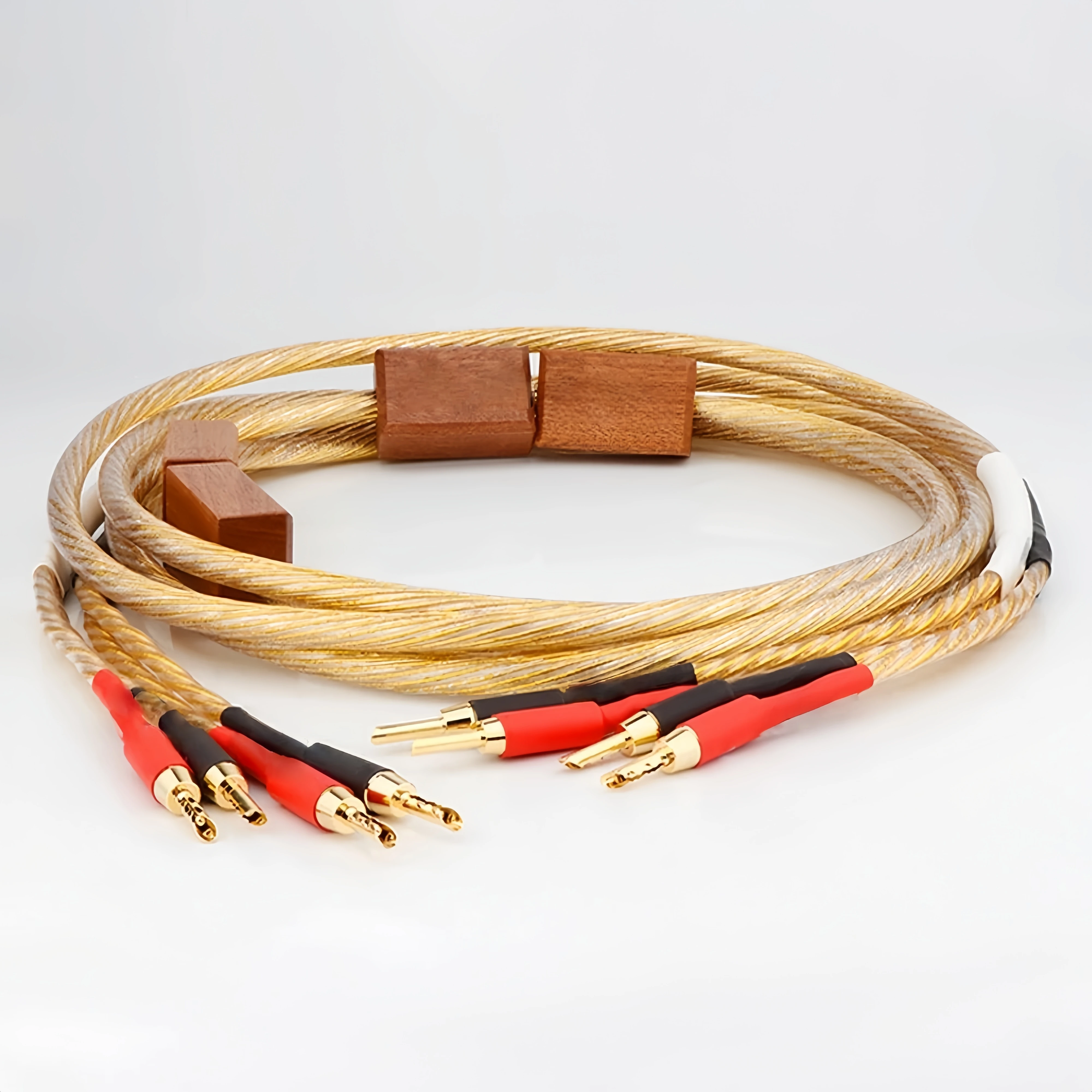 

Pair Hifi Gold LoudSpeaker Wire Audio Line Banana To Banana Plug Biwire Electric Speaker Cable for Amplifier CD