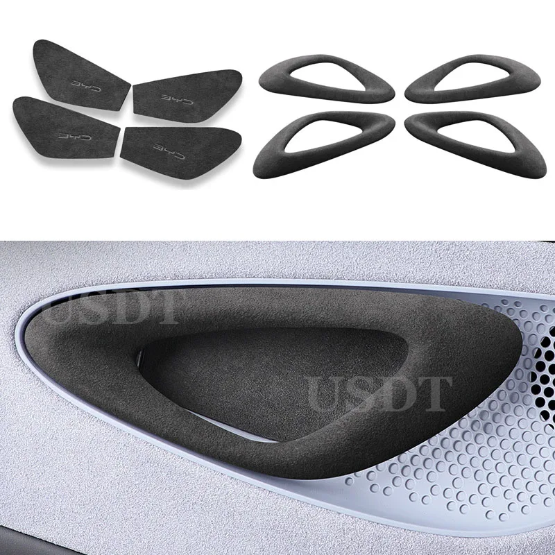 

4PCS for BYD Seal Atto 4 EV 2022 2023 2024 2025 Made of Alcantara Suede Inside Door Handle Bowl Protective Stickers