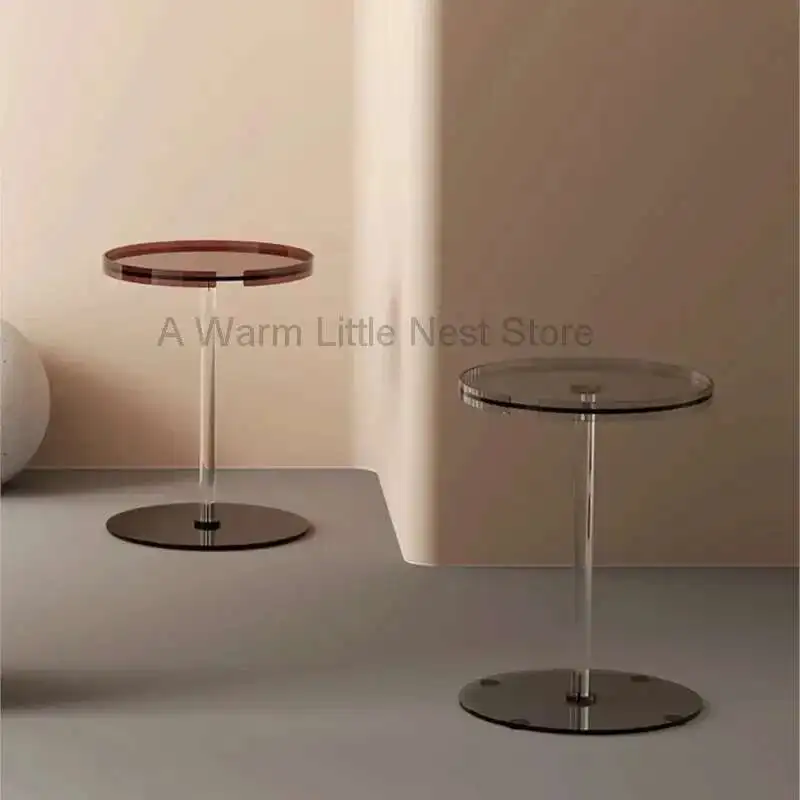 Minimalist Acrylic Italian Art Coffee Small Table Creative Suspension Bedside Table Leisure Balcony Small Round Table