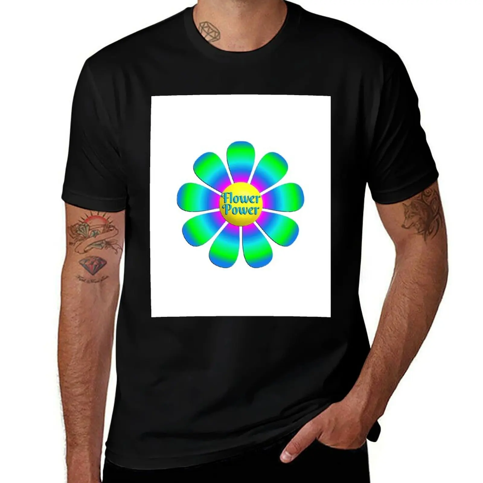 

Big Flower Power T-Shirt t shirt for man 100 percent cotton cotton tshirt 100%