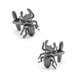 Men's Dung Beetle Cuff Links Gunblack Color Insect Design Quality Copper Material Fashion Cufflinks Wholesale & Retail