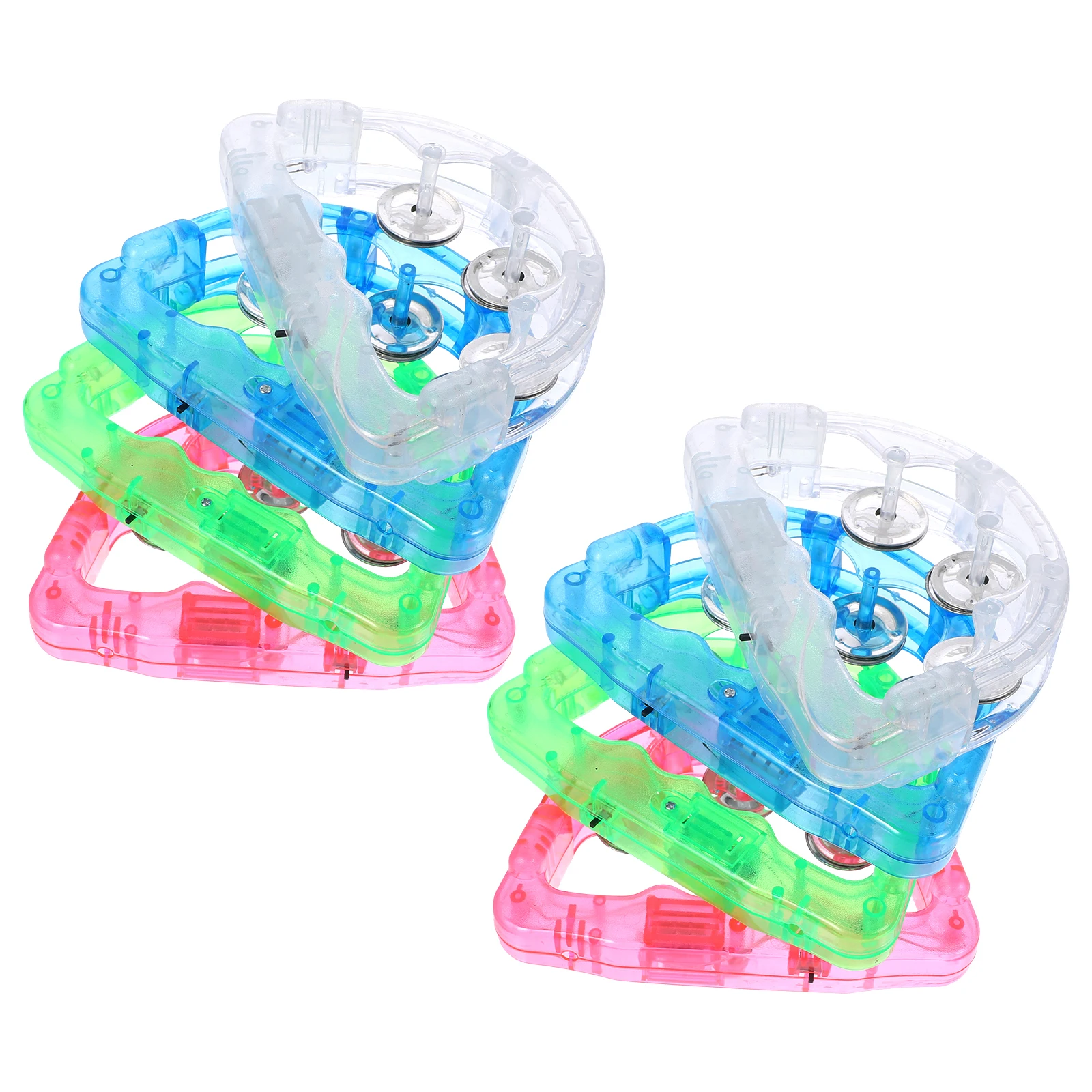 

8pcs Luminous Handbell Flashing Kids Tambourine Plastic Shaking Toys Party Props LED Instruments Seven Colors Random Suitable