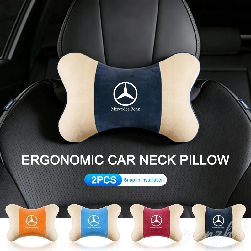 

Car Headrest Cover Auto Seat Cover Head Neck Rest Pillow For Mercedes Benz W212 W205 AMG W177 V177 W247 W176 GLA GLC X253 W166