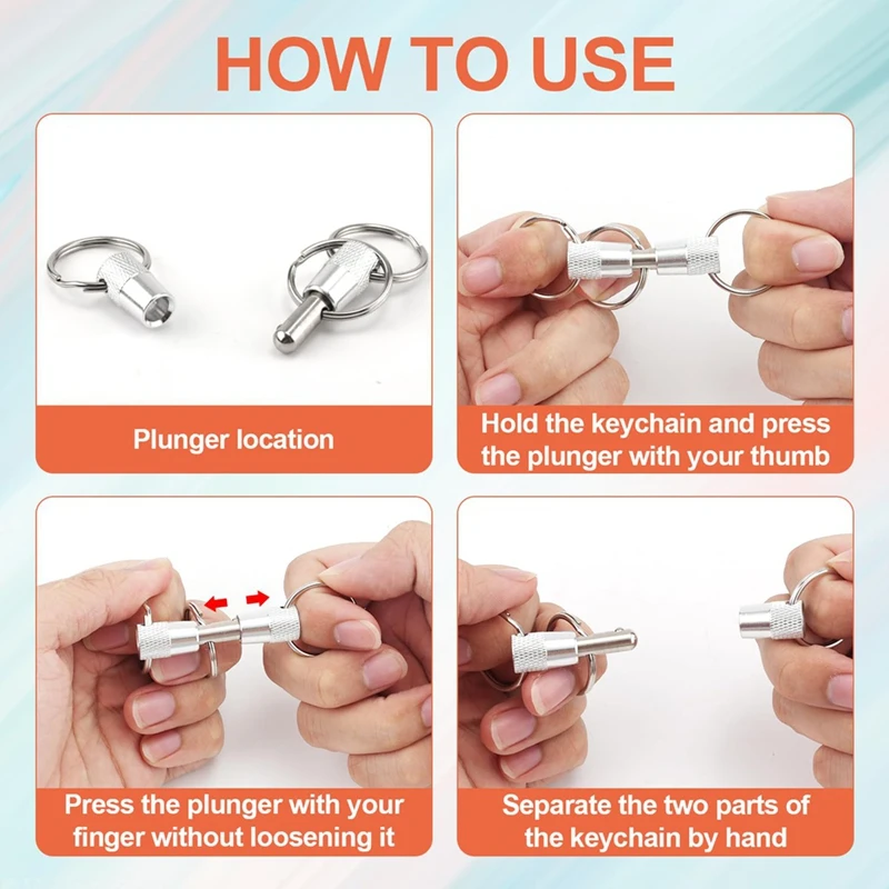 3-Wege-Schnellverschluss-Schlüsselbund abnehmbare Schlüssel ringe auseinander ziehen separate Schnell kupplung praktisches Zubehör 6-tlg