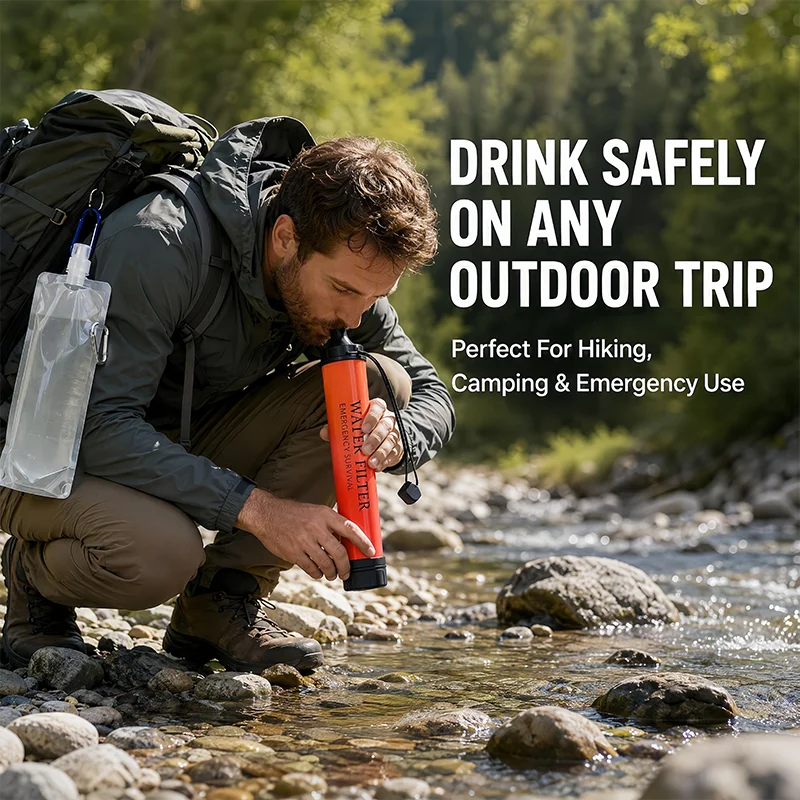 1pcs Portable Emergency Surviv - Water Purification Straw recension och pris