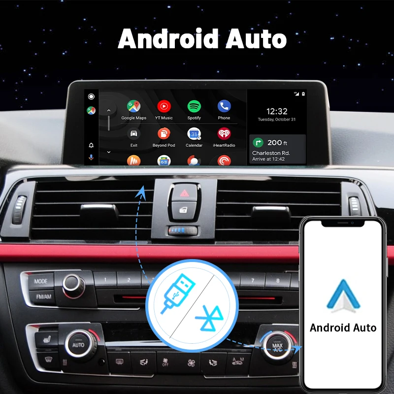 Airyu-bmw e90 f30 f20 x5 e70 x3x1用のCarplayインターフェース,新しいcicnbt,ワイヤレス,Apple Carplay,Android,ミラーリング用