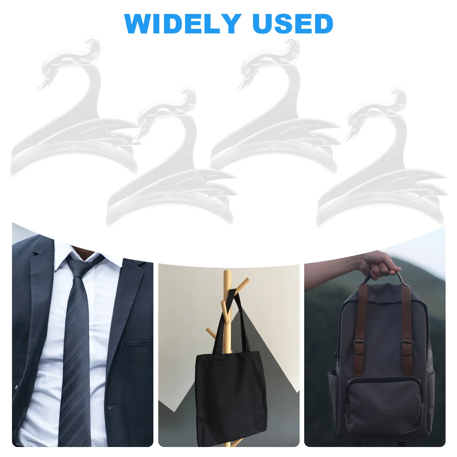 

4Pcs Swan Shaped Bag Hangers Multi-Use Household Purse Racks Wear-Resistant Lightweight Hook Rack Bag Hanger