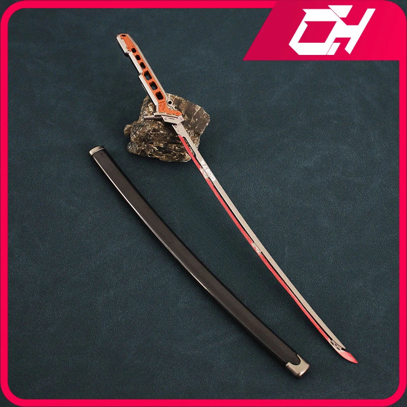 Science-Fiction-Meta-Spiel Errata Katana Klinge Spiel Peripherie 26cm Metall Samurai Schwert ungeschnittene Klinge Waffe Modell Handwerk Geschenke Spielzeug