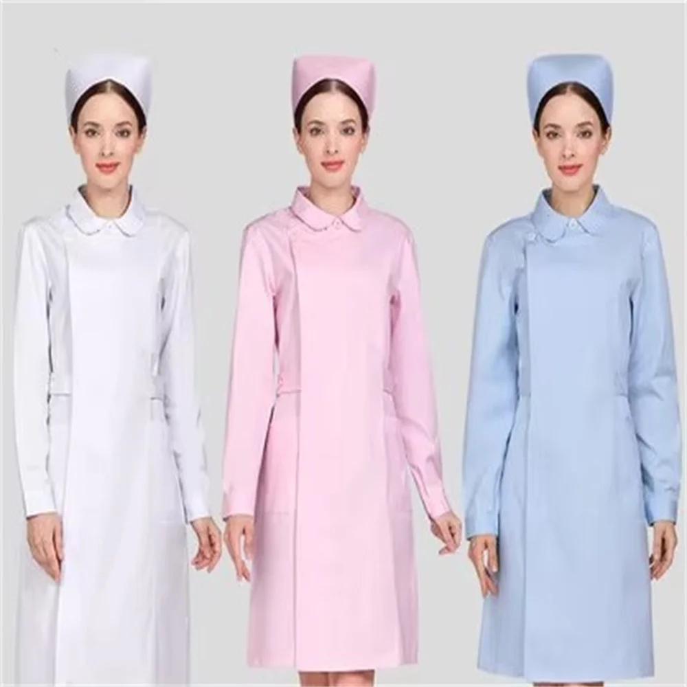 

Униформа медсестры, женское летнее платье с короткими рукавами, новый нижний воротник, белый, розовый, лабораторный, студенческий, косметический комбинезон