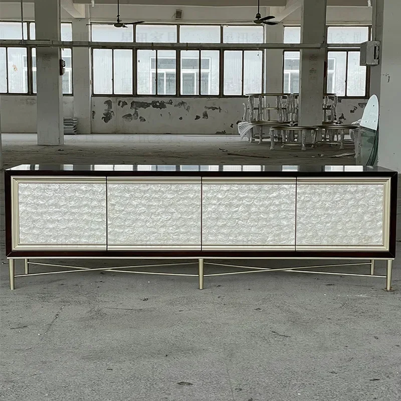 

Light luxury TV cabinet coffee table combination small apartment living room solid wood video cabinet modern simple new model