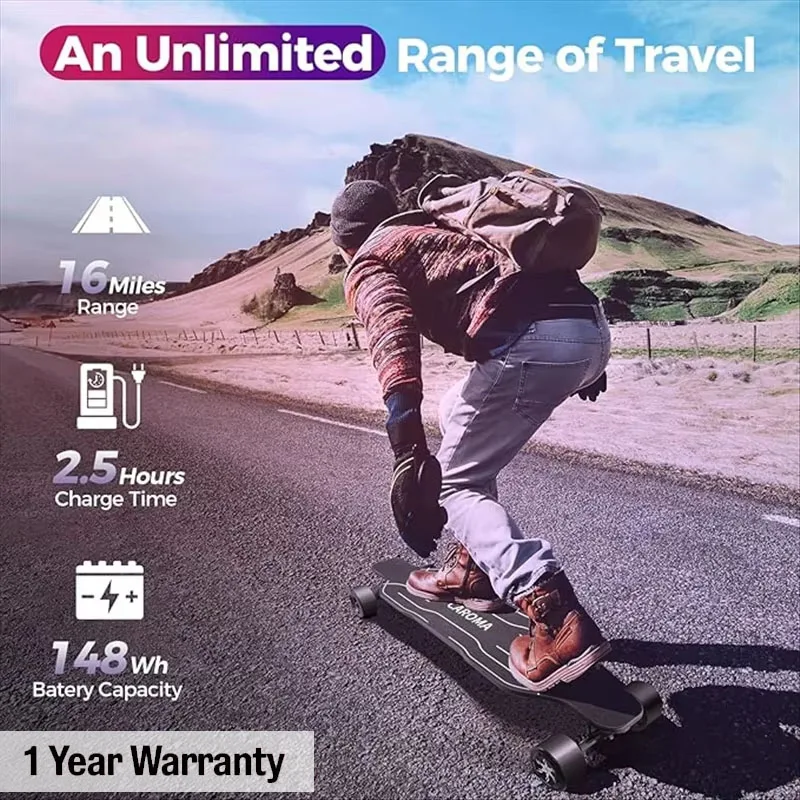 CAROMA Electric Skateboards Longboards Dual-Drive Electric Scooter For Adults Teens With Remote Control,UL2272 1 Year Warranty