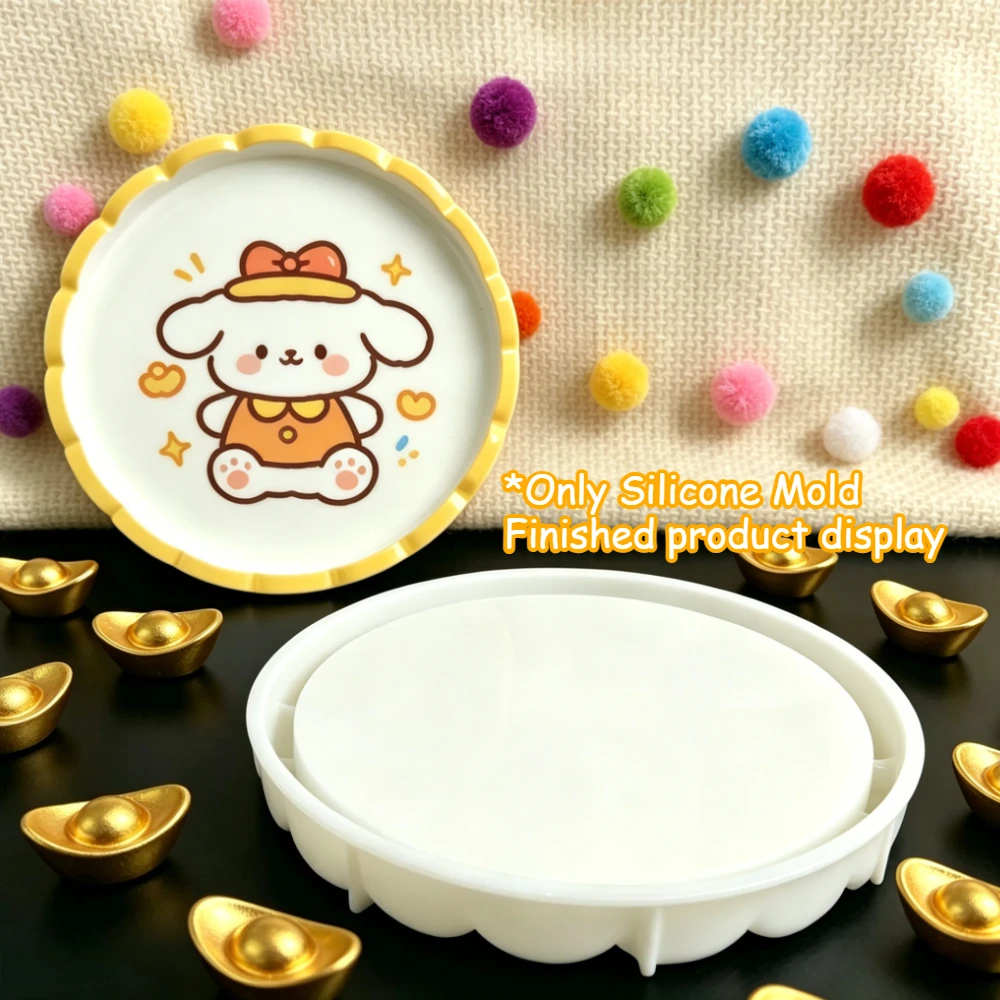 Lace Trim Tray Silicone Mold DIY Craft Tool for Resin Concrete Gypsum Jewelry Plate Home Wedding Decoration Graduation Gift