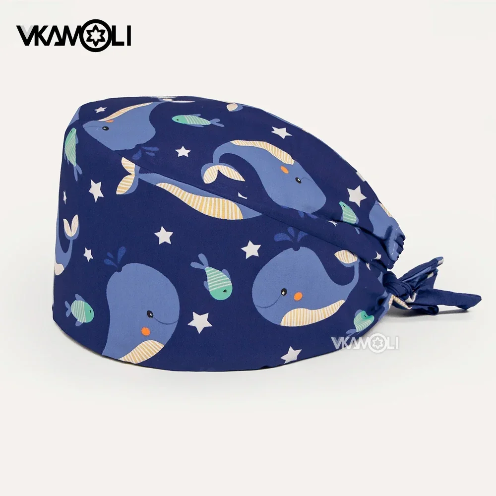 Cloud printing man and womens Scrubs Caps Pet Grooming Agency Work Scrubs Breathable Lab Hat sgorro enfermera nursing cap