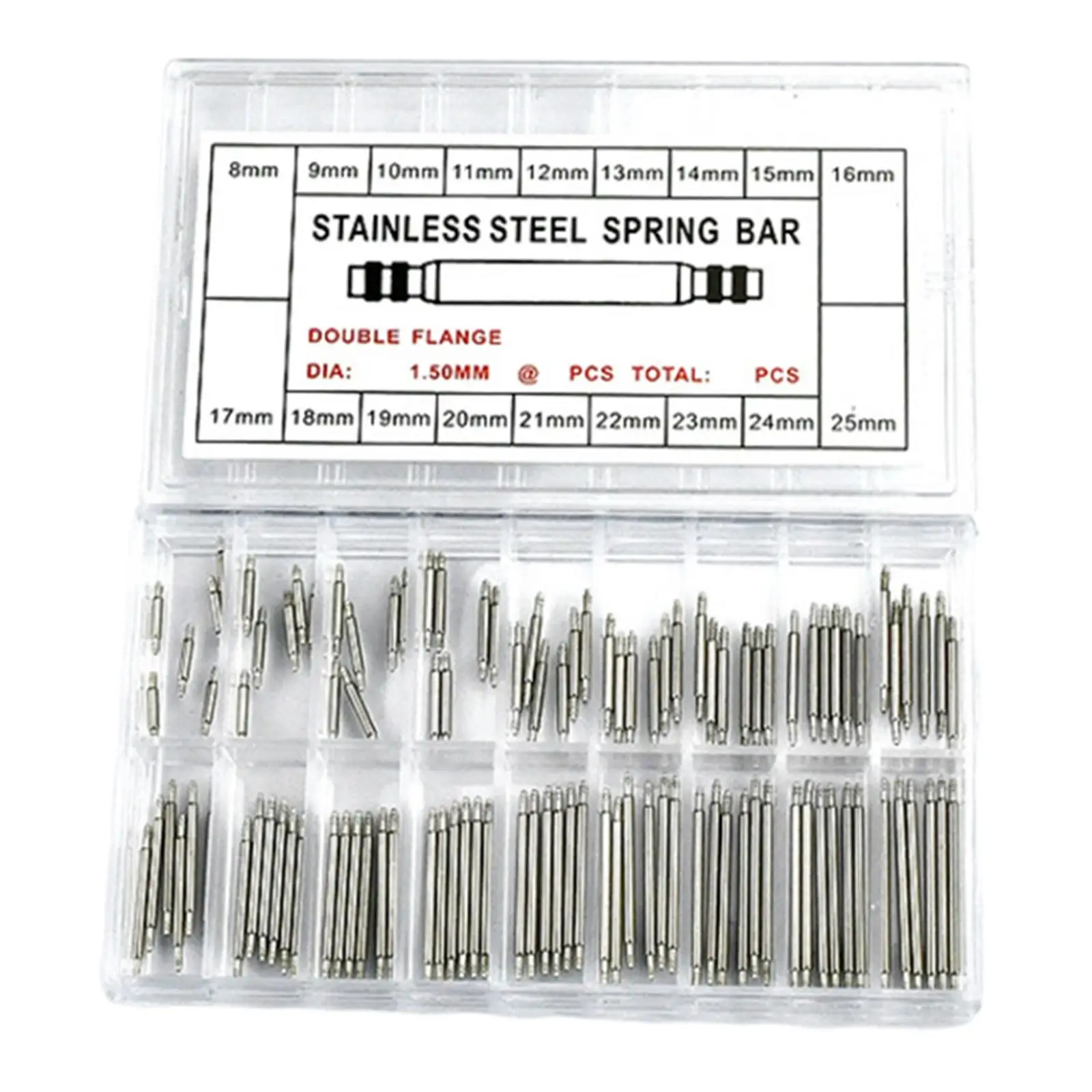 144Pcs Pins 8-25mm Double Flange Repair 18 Sizes Straight Pin