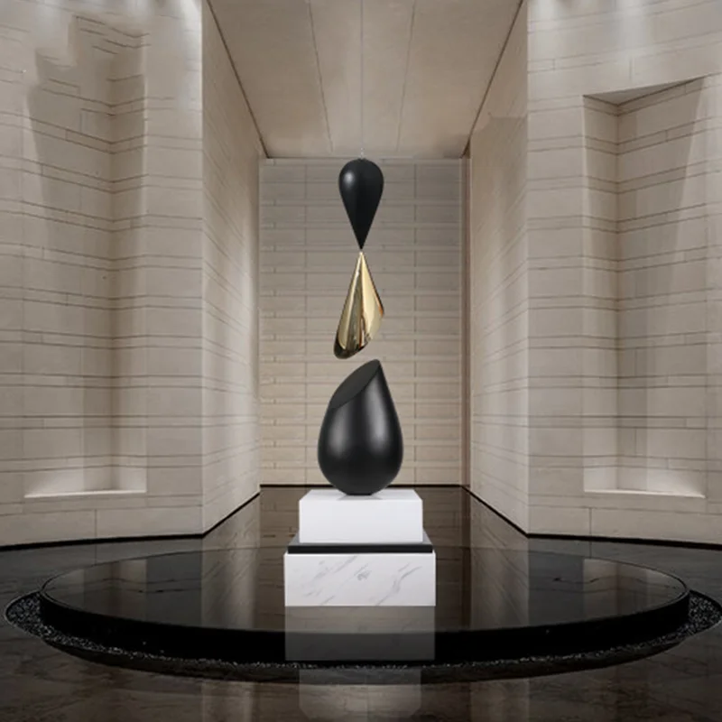 Abstract Water Droplet Sculpture. Art of Hotel Staircase to Villa Floor Decoration and Aerial Suspension Decoration