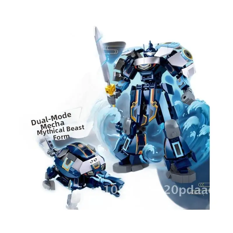 

Classic of Mountains And Seas Vermilion Xuanwu Mecha Building Blocks Set - Qinglong White Tiger Deformed Manned Control Models