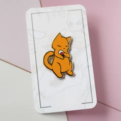 Orange Cat and Onigiri (Kyo and Tohru) Enamel Pin