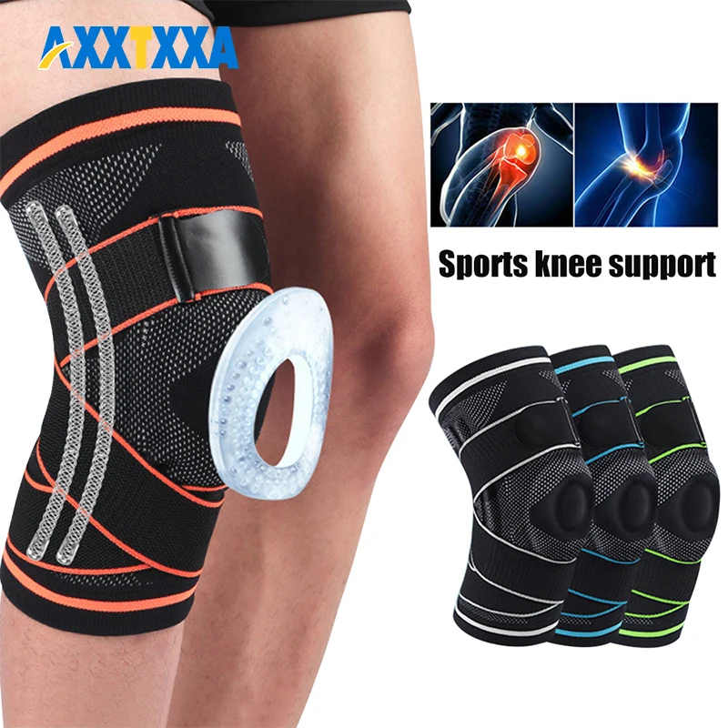 1/2Pcs Sports Knee Pads Knee Protector Pressurized Elastic Sport Kneepad Support Fitness Gear Basketball Volleyball Brace