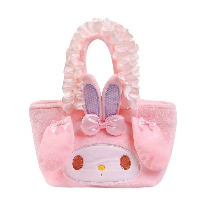 Kawaii الكرتون أنيمي حقيبة مستحضرات التجميل بلدي ميلودي المحمولة القوس حقيبة يد من الدانتيل لطيف سانريوس بينتو حقيبة القطن الحطام حزمة حقيبة يد الطفل