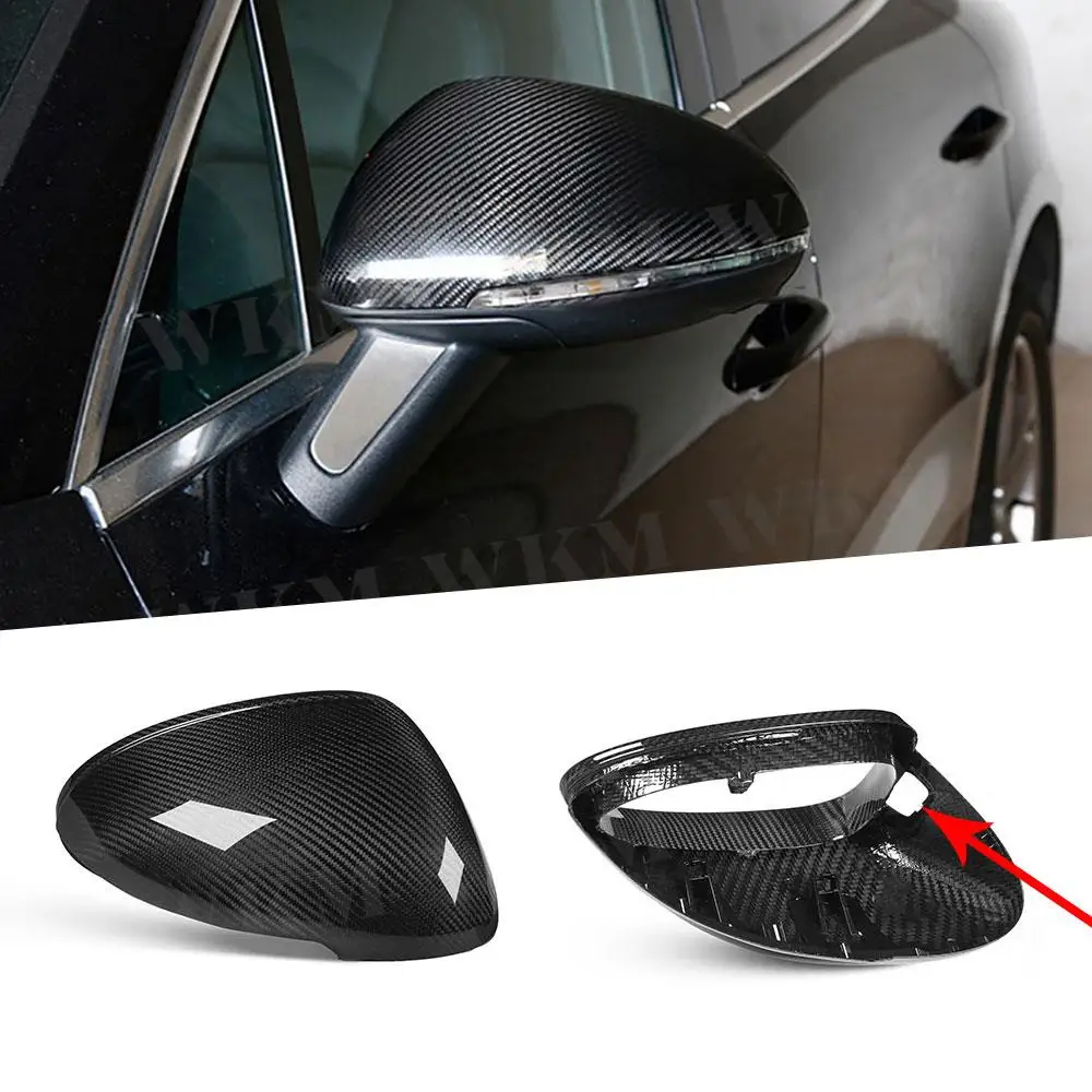 

Dry Carbon Fiber Door Side Rearview Mirror Covers Shell Trim For Porsche Macan 95B 2014-2021 With lane Assist