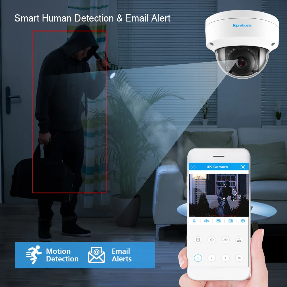 Imagem -04 - Toprohomie-câmera ip à Prova de Vandal Interna e Externa Sistema de Vigilância por Vídeo Kit de Segurança H.265 4k Nvr 5mp 4mp