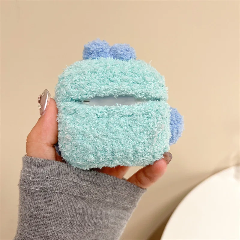 Cute Plush Cartoon Fish Case para Airpods, Bluetooth Earbuds, caixa de carregamento, capa protetora para Airpods Pro 1, 2, 3