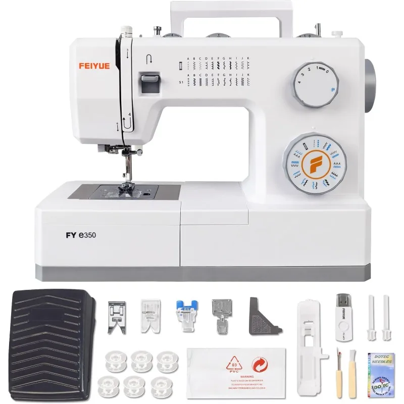 

Швейная машина FYe350, энергосберегающий серводвигатель, сверхмощный и портативный, 23 встроенных стежков, несколько положений иглы,