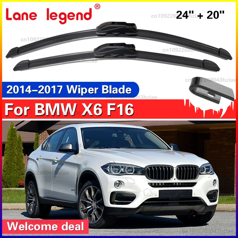Para BMW X6 F16 2014-2017, Escobillas Limpiaparabrisas Delanteras, Limpiaparabrisas, Escobillas para Limpiar Ventanas de Automóviles, Escobillas para Lluvia, 24"+20"