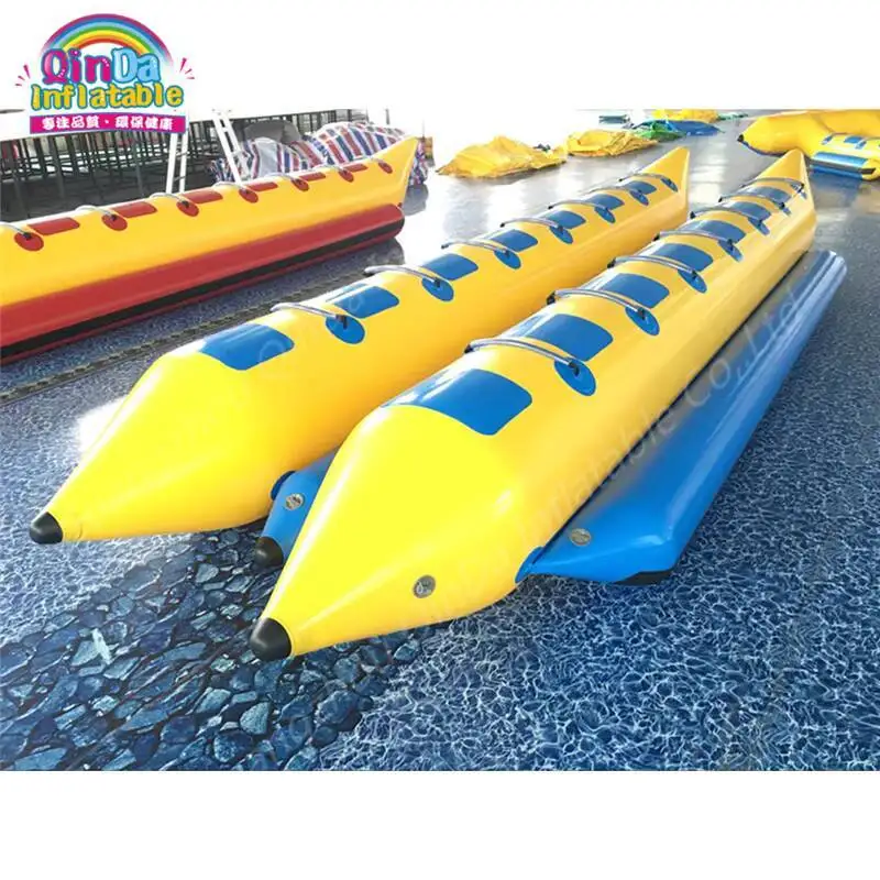 Giant 0.9mm PVC Inflatable Banana Kayak Boat,double Fishing Sport Jet Boat,flying Towables Banana Boat For 16 Persons