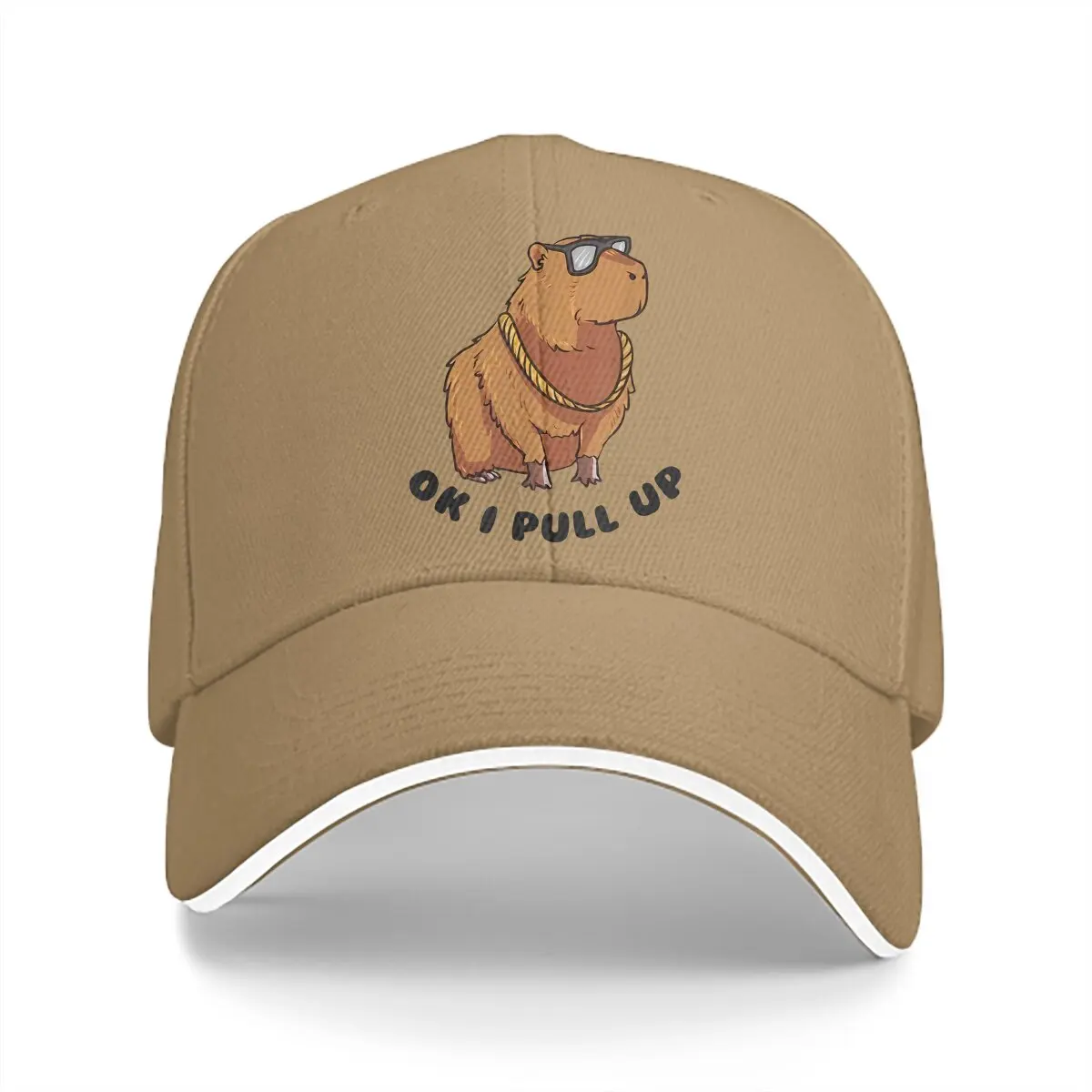 

Ok I Pull Up Baseball Caps Peaked Cap Capybara Animal Sun Shade Hats for Men Women