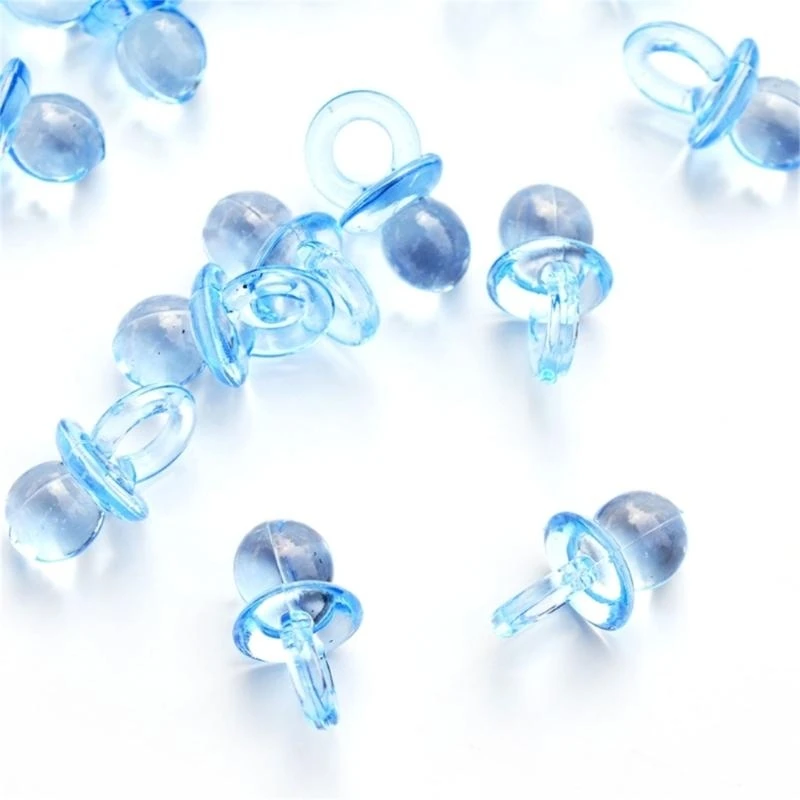 J15U 50 قطعة من اللهايات المصنوعة من الأكريليك اللهايات الشفافة لديكور قطع مركزية لاستحمام الطفل وكشف الجنس ومبعثر طاولة الحفلات #4