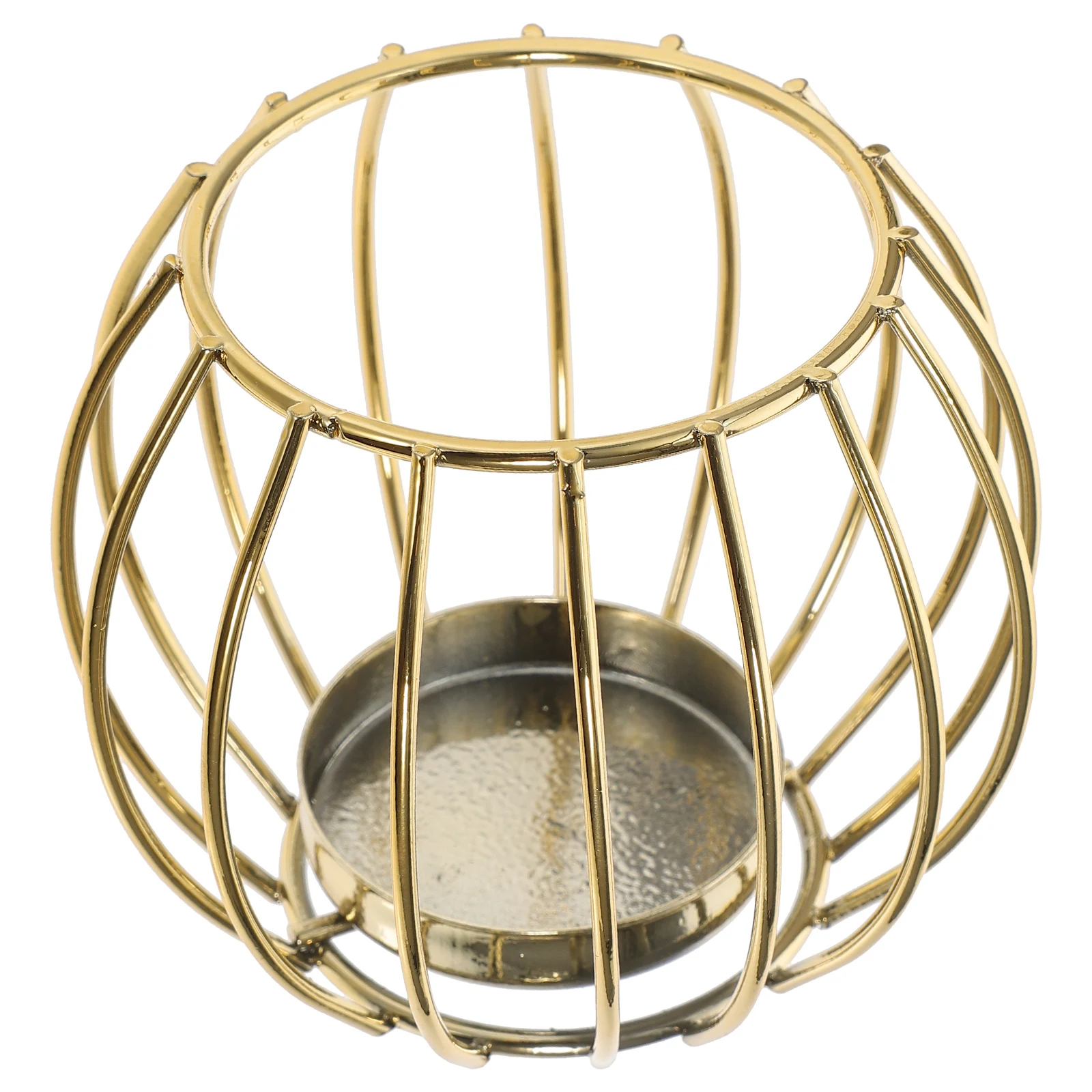 

Golden Lantern Stand Iron Decorative Holder Birdcage Candlesticks Holders Vintage Craft Rustic