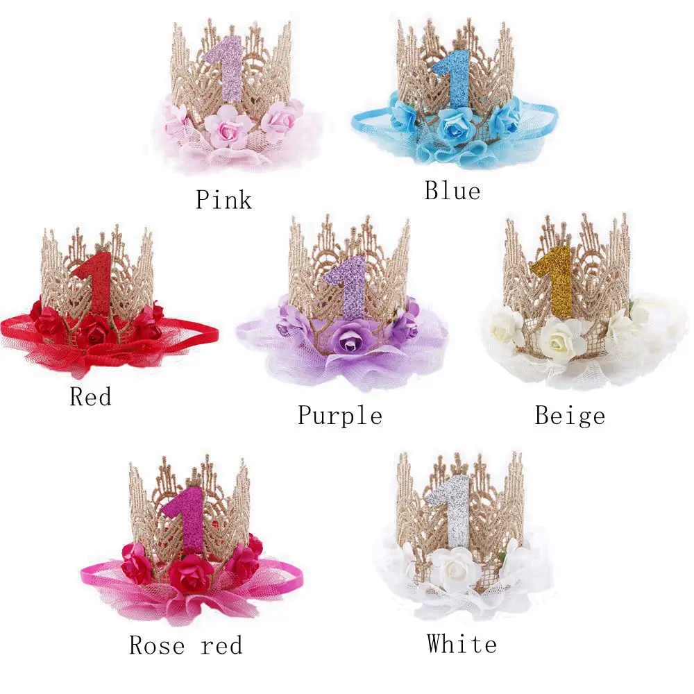 2017 Fashion New Baby Girls Toddler Flower Crown Headband Birthday Accessories