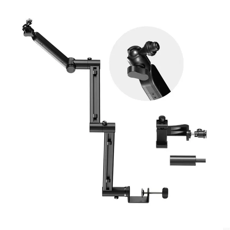 3 Section Boom Arm Microphone Stand With Cable Management For Studio Recording Podcasting And Live Streaming 896C