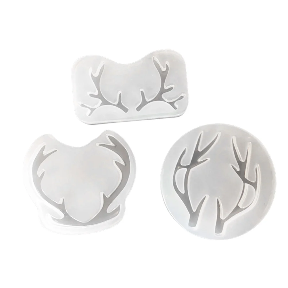 

3 in Ornament Chocolate Mold Silicone Fondant Molds Deer Horn Cake DIY Jewelry Christmas