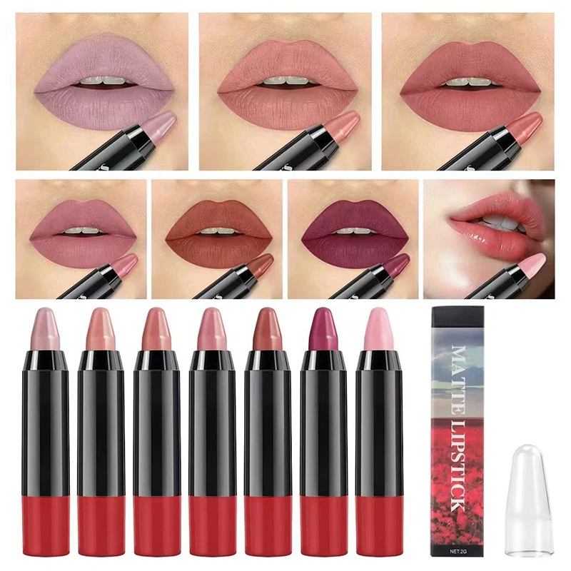 Crayon à lèvres velours antiadhésif, stylo de maquillage, stylo de teinte, cosmétique, longue durée, imperméable, rouge sexy, 8 couleurs, 256