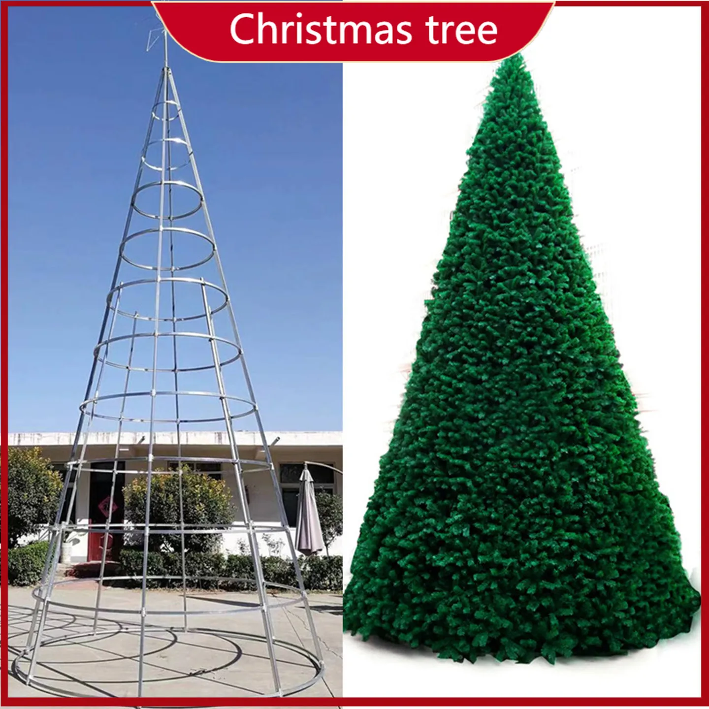 

Large frame Christmas tree custom 3/4/5/6/8/10/12/15 meters outdoor light tree shopping mall decoration
