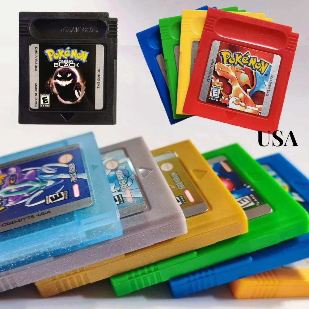 GBC Pokemon Series Game Cartridge Black White Genesis Gold Silver 97 Bronze 2 Video Game Console Card view 2