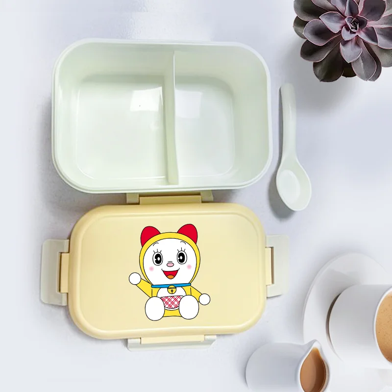 

Doraemon Large Capacity Single-layer Bento Box Women Men Anime Partitioned Lunchbox Fashion Cute Nobi Nobita Food Storage Boxes