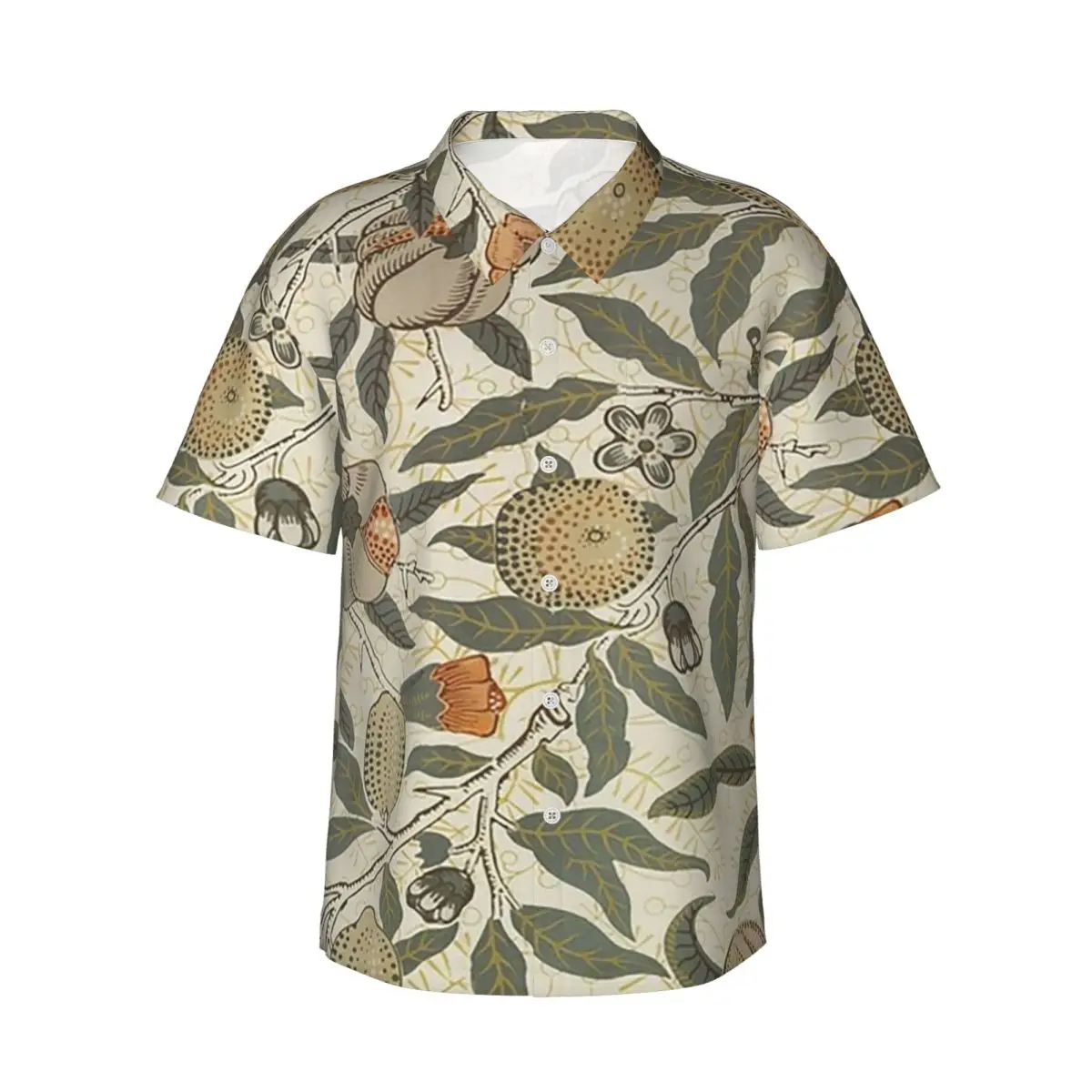 

William Morris Bullerswood Men's Shirts Hawaiian Short Sleeve Shirt Casual Lapel Tops for Summer Beach