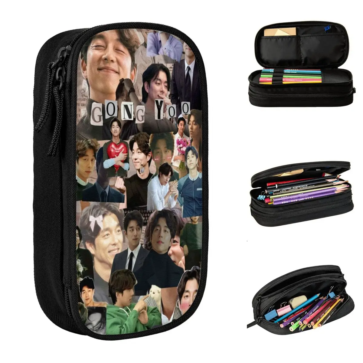 

Gong Yoo актер пеналы милый держатель для ручек сумка для студентов большие школьные принадлежности для хранения пеналы на молнии