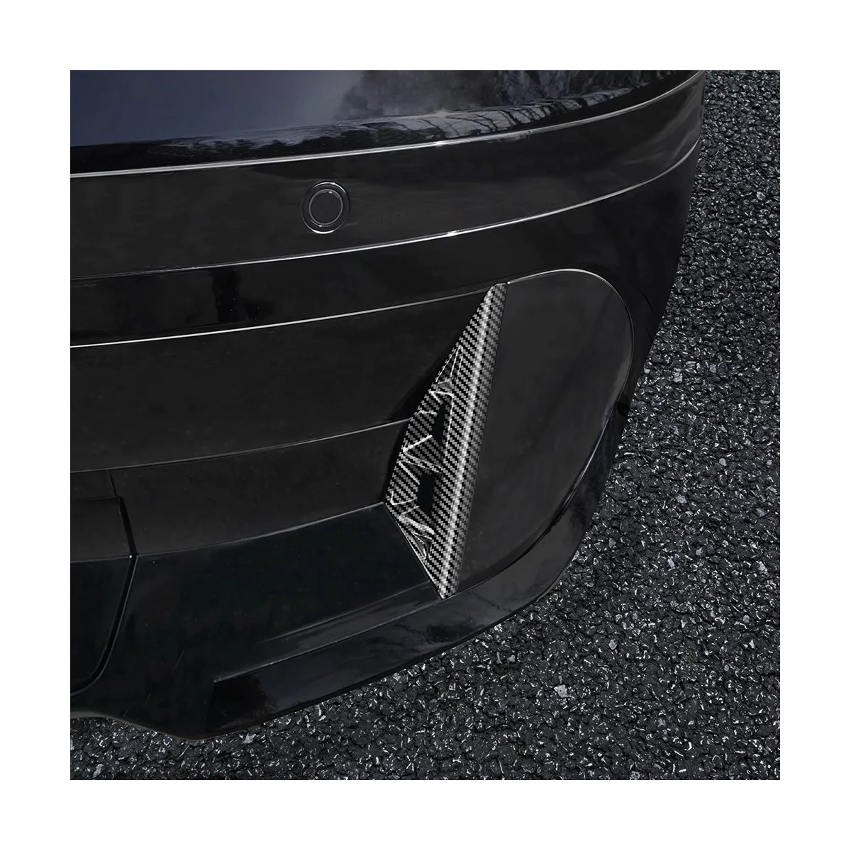 Carbon Fiber Style Front Fog Light Eyebrow Strip Cover Foglight Lamp Trim for IONIQ 6 2022