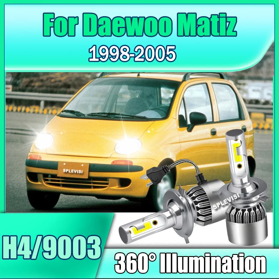 High Quality LED Headlight Headlamp Car Lamp White H4 Car Aluminum For Daewoo Matiz 1998-2005 1999 2000 2001 2002 2003 2004 2005
