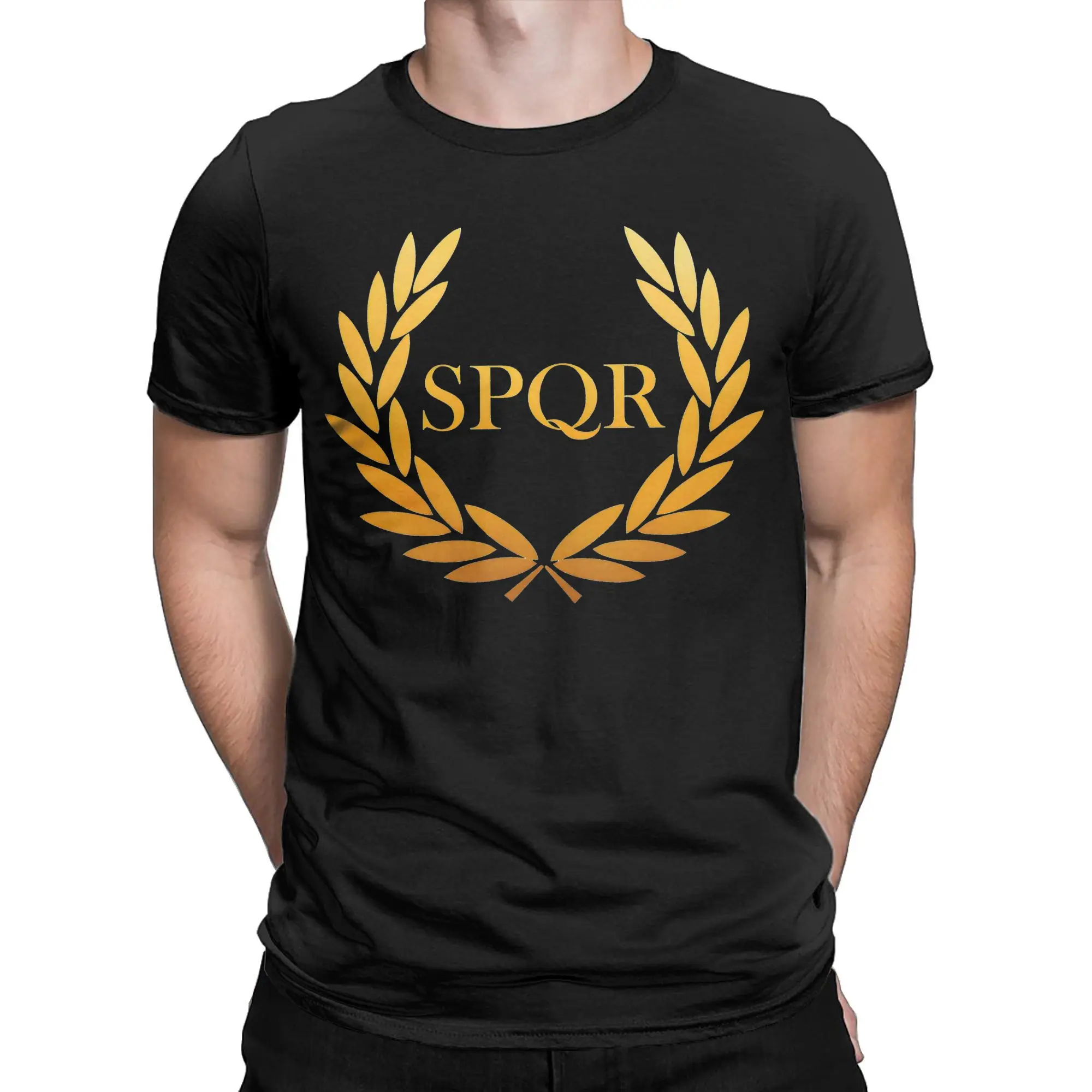 SPQR Camp Jupiter Percy Jackson Tshirt Men's 100%Cotton Tops Streetwear  Round Neck Short Sleeve