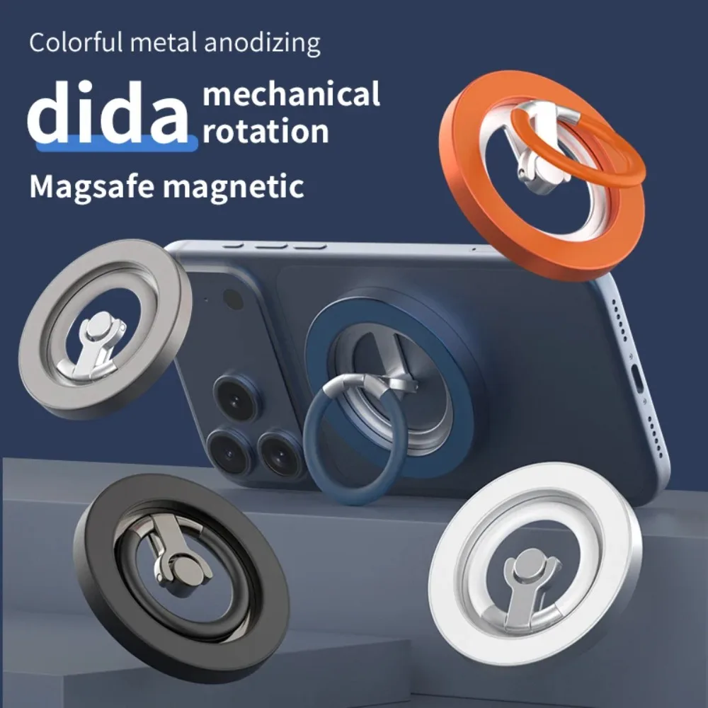 

Aluminum Alloy Double Sided Magnetic Phone Holder For Magsafe For IPhone For Android Strong Magnet Folding Phone Desktop Holder