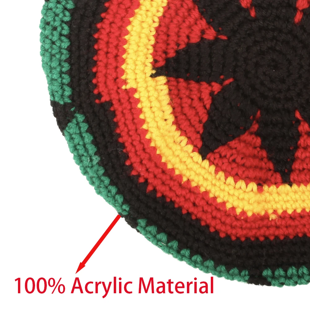الصوف متماسكة الراستا قبعة الريغي الجامايكي قبعة ملونة فاتنة قناع قبعة صغيرة قبعة فضفاضة مترهل #5