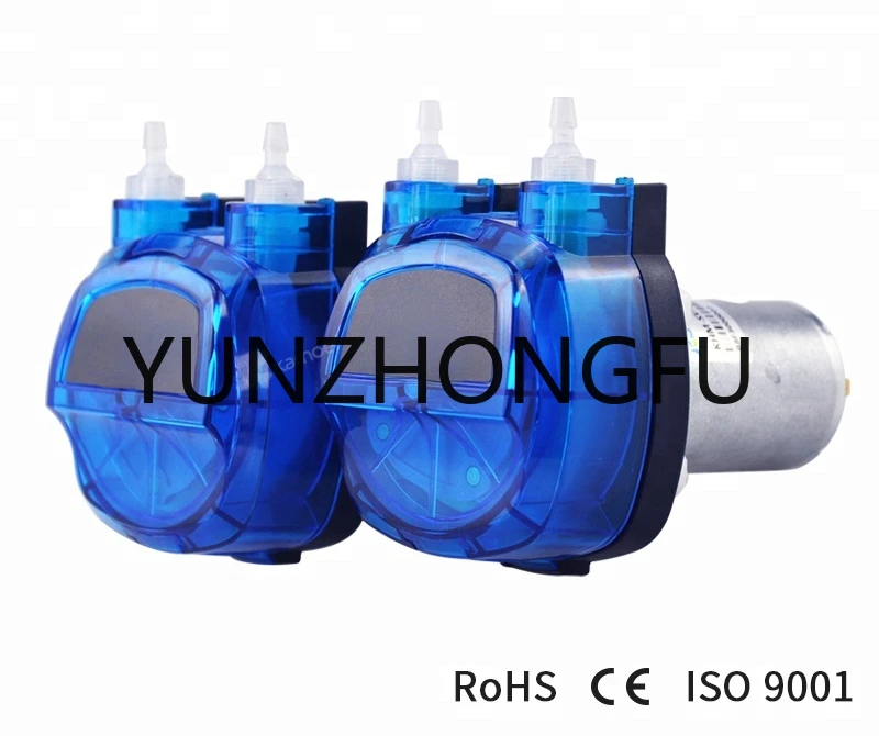 Kamoer KHM High-precision DC motor 4 rotors peristaltic pump sodium bisulfate with Plastic gear drive Norprene tube