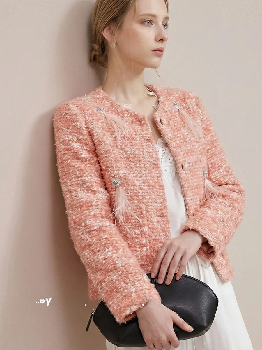 

Шелковый жакет Aosphere Sense с узором «Цветущая слива» красного цвета, ранневесенний, с бисером, в стиле «Маленький аромат», для женщин