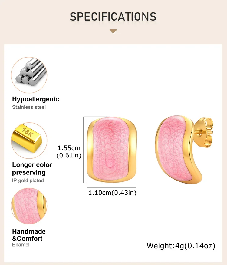 Sortiment an rosa Harzohrringen, goldfarbene Edelstahl-Blumen-, Schmetterlings- und geometrische Modelle für den Ladenkauf – Detail 3