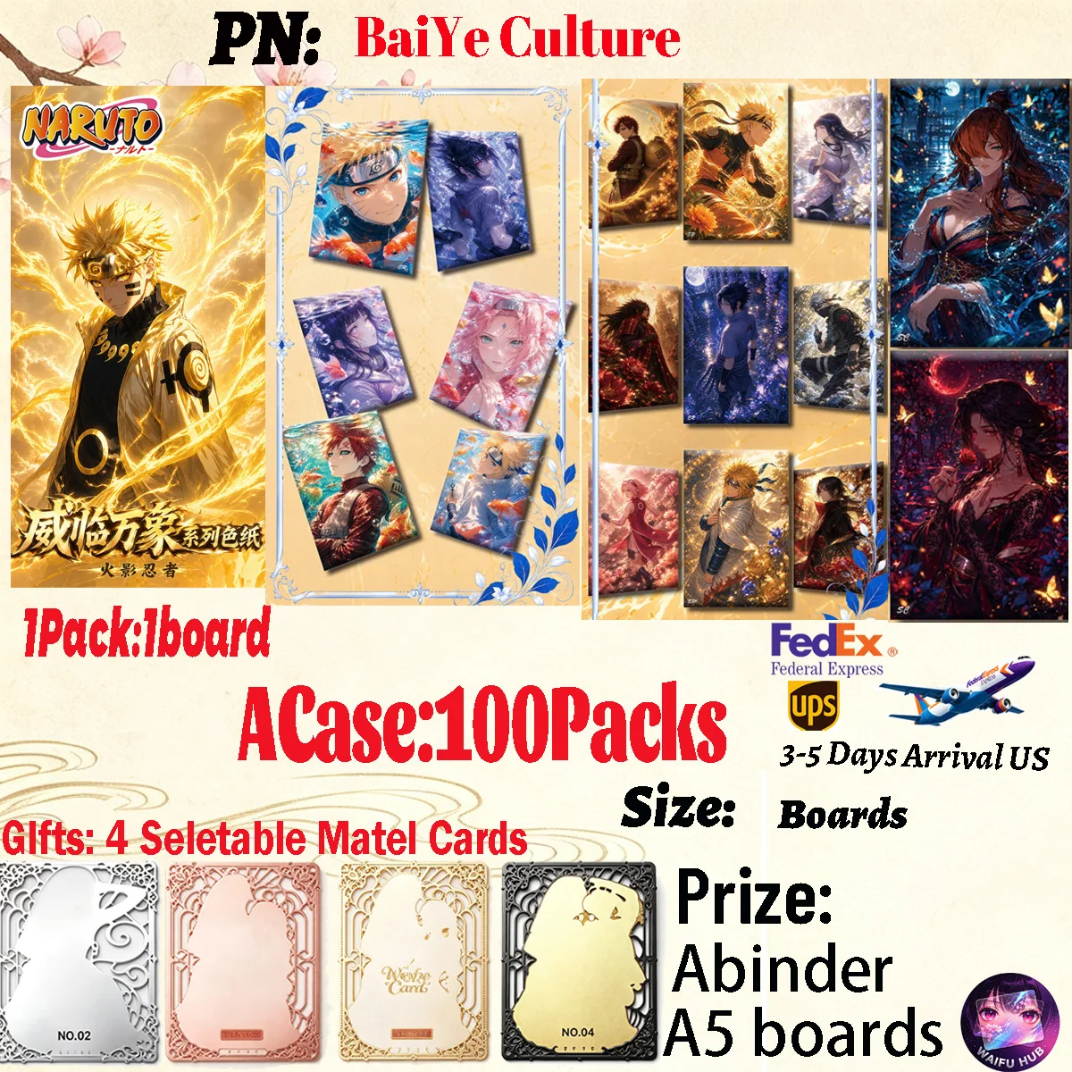Wholesale Naruto Collectible Boards Hinata Hyuga Tsunade Sasuke Uchiha Japanese Anime Hobby Collection Birthday Gifts for Anime